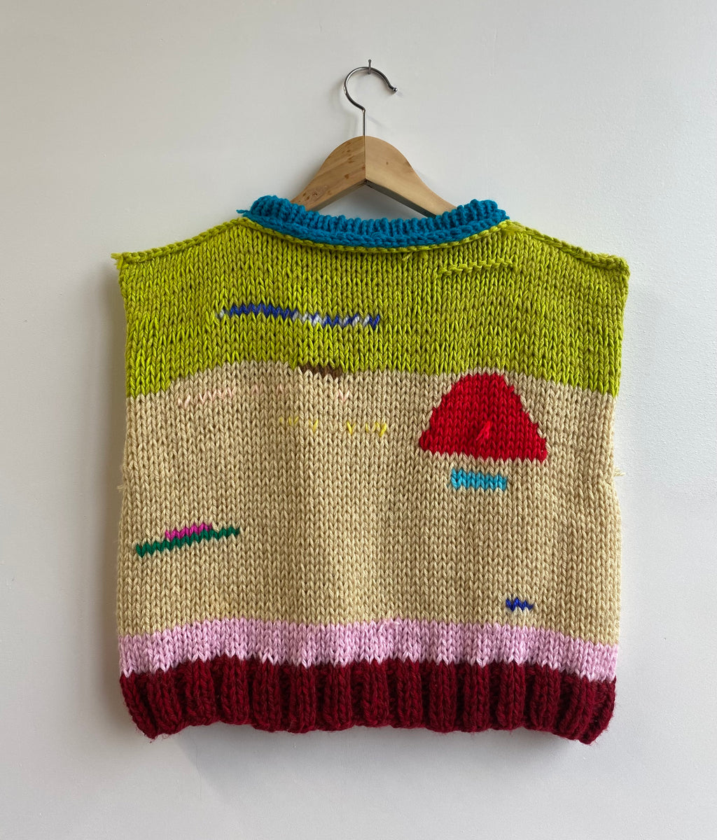 sleeveless rag knit #30. (best fits XS/S)