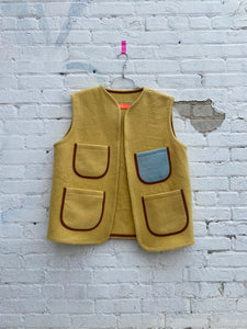 Wool bomber vest— yellow
