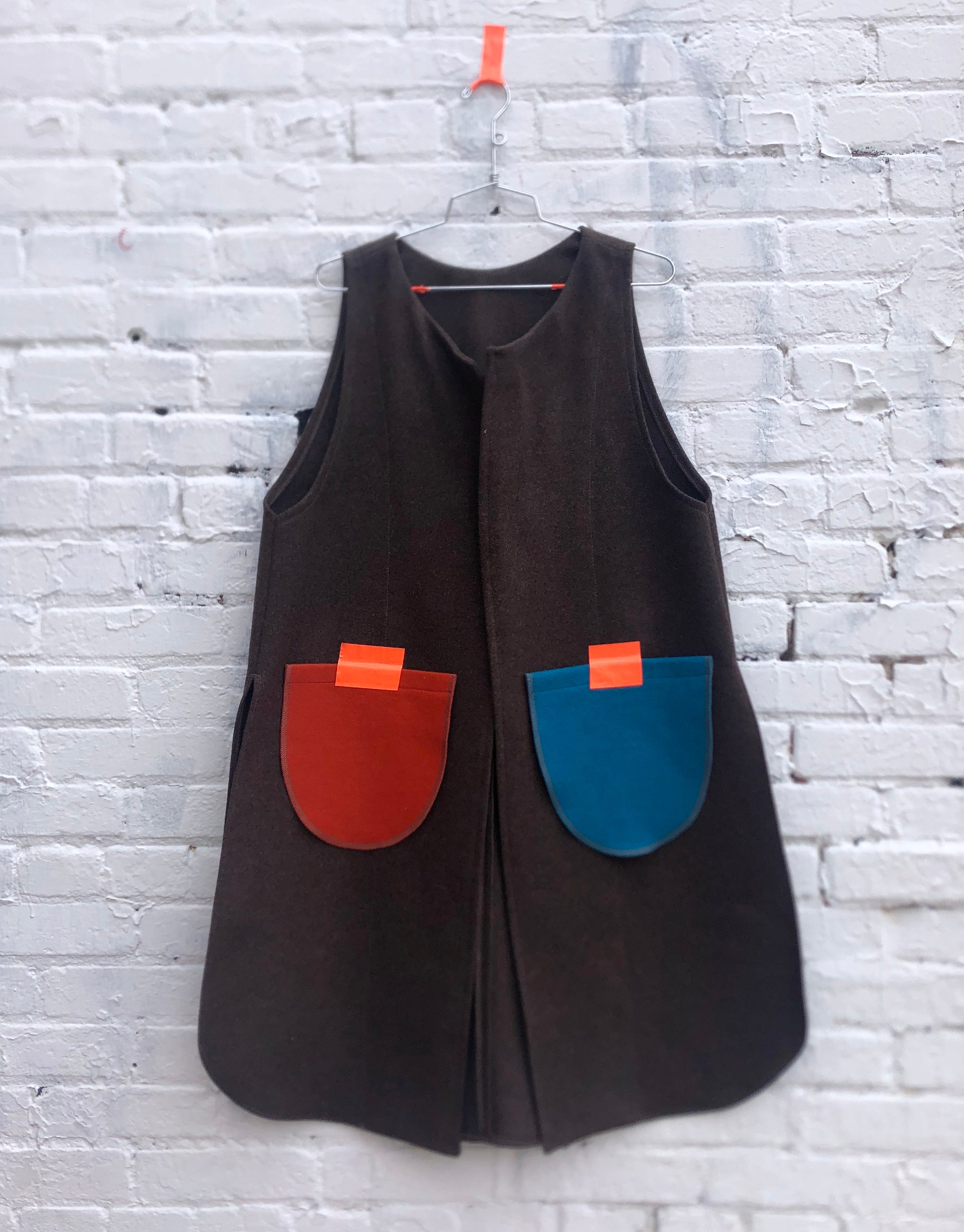 blanket vest— dark taupe
