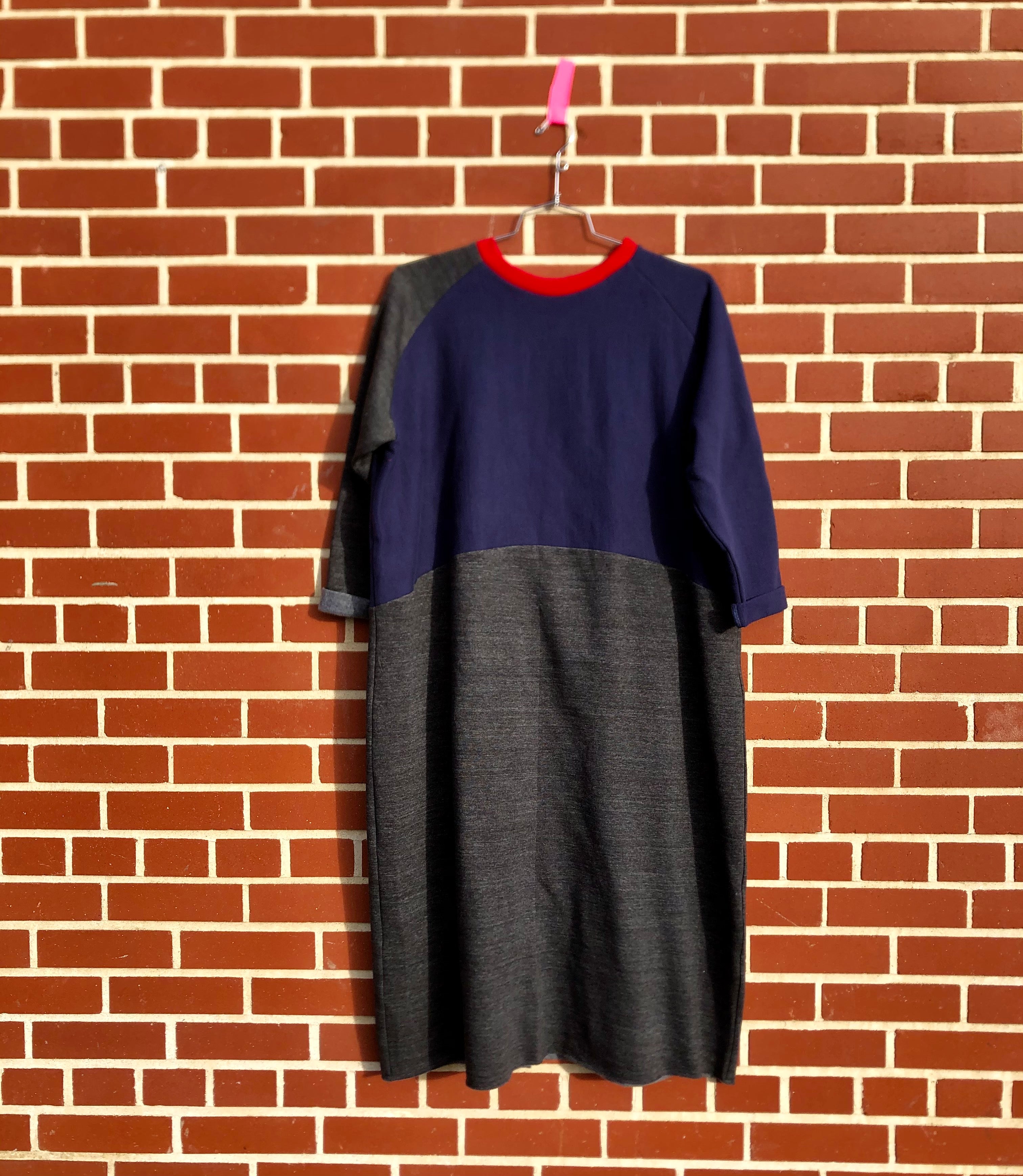 sweatsuit dress-- colour block